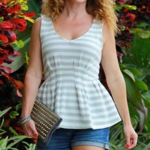 Anthropologie Deletta striped peplum top